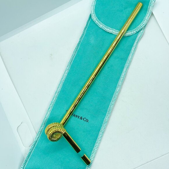 Tiffany & Co. Gold Vermeil Sterling Silver Crazy Straw - Unused w/ Packaging - Picture 2 of 5